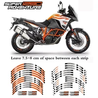 motorcycle front and rear wheels edge outer rim sticker reflective stripe wheel decals for 2017 ktm 1290 super adv rst