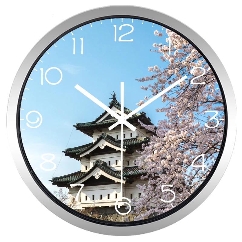 Японские Настенные часы с изображением цветущей вишни из Киотского Нара