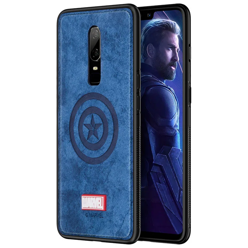 Оригинальные фирменные Чехлы для телефона Oneplus 6 Марвел Тор Железный человек паук противоударный тканевый задний Чехол для Oneplus 6t 1+ 6T Coque