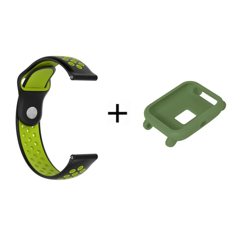 6 2в1 силиконовый ремешок для Xiaomi Huami Amazfit Bip Bit Pace Lite Молодежные Смарт-часы с заменой ремешка браслет+ чехол - Цвет: 6