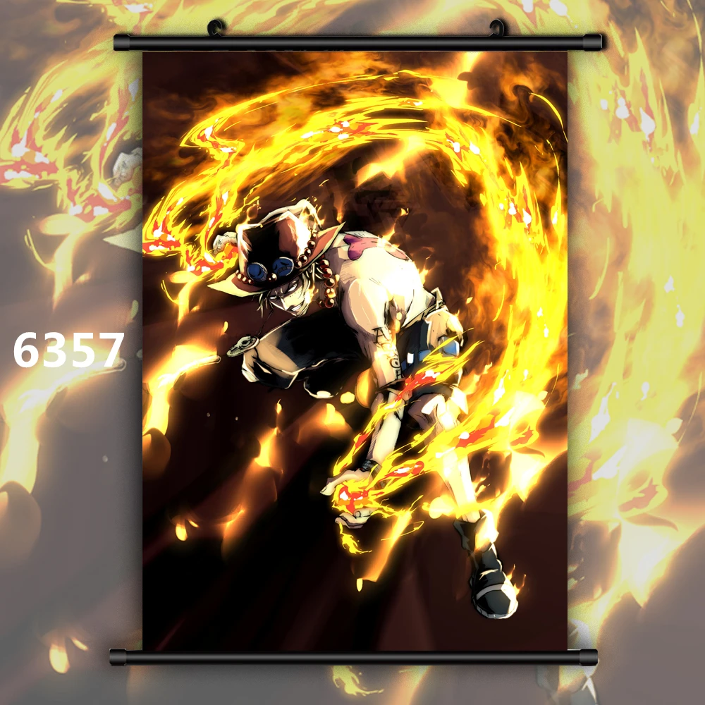 6357 One piece Portgas D Ace Луффи Аниме Манга настенный плакат свиток - Цвет: 6357