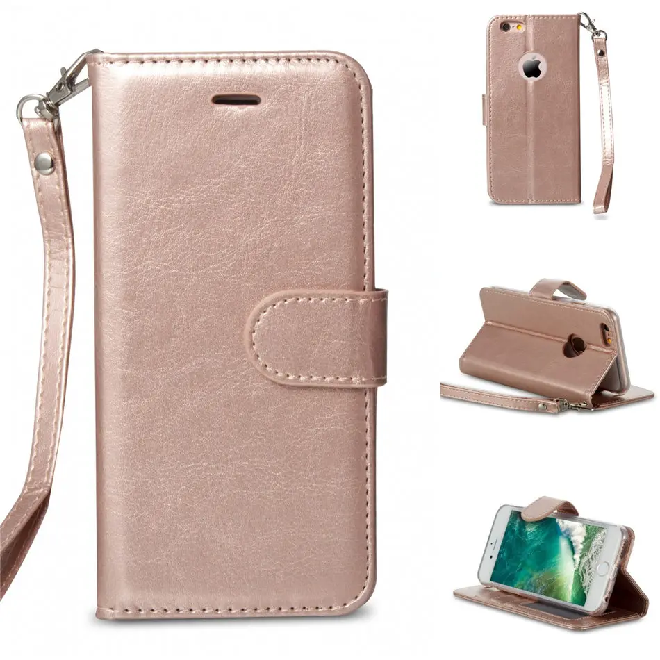 Rose Gold C Цветной флип-чехол в стиле ретро для iphone XS X 6 6S 7 8 Plus 5 5S SE ipod 6 кожаный бумажник в форме любовника деловая сумка для телефона D23Z - Цвет: Rose Gold C