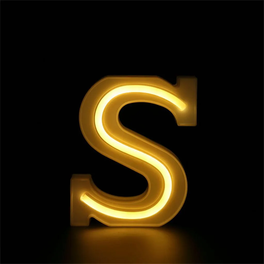 S 3D 26 букв Алфавит светодиодный светильник USB буквенный светильник s светильник белый Крытый настенный ночник для свадебной вечеринки декор A-Z - Цвет: S