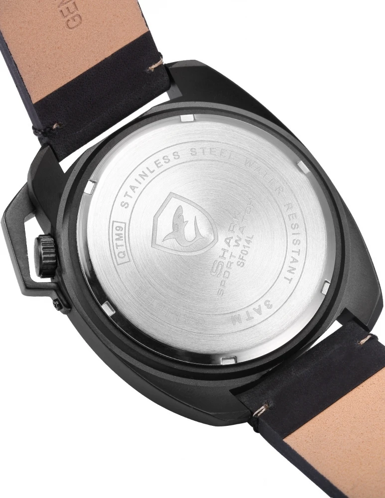 Tawny Shark Sport Watch Black Special Date Classic Design Leather Band Military Quartz Men Clock Relogio Masculino /SH447 | Наручные часы