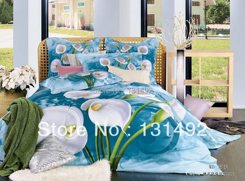 Daffodils flower Quilt comforter duvet cover Bed Sheet bedding sets 100% cotton bedclothes Reactive printing | Дом и сад