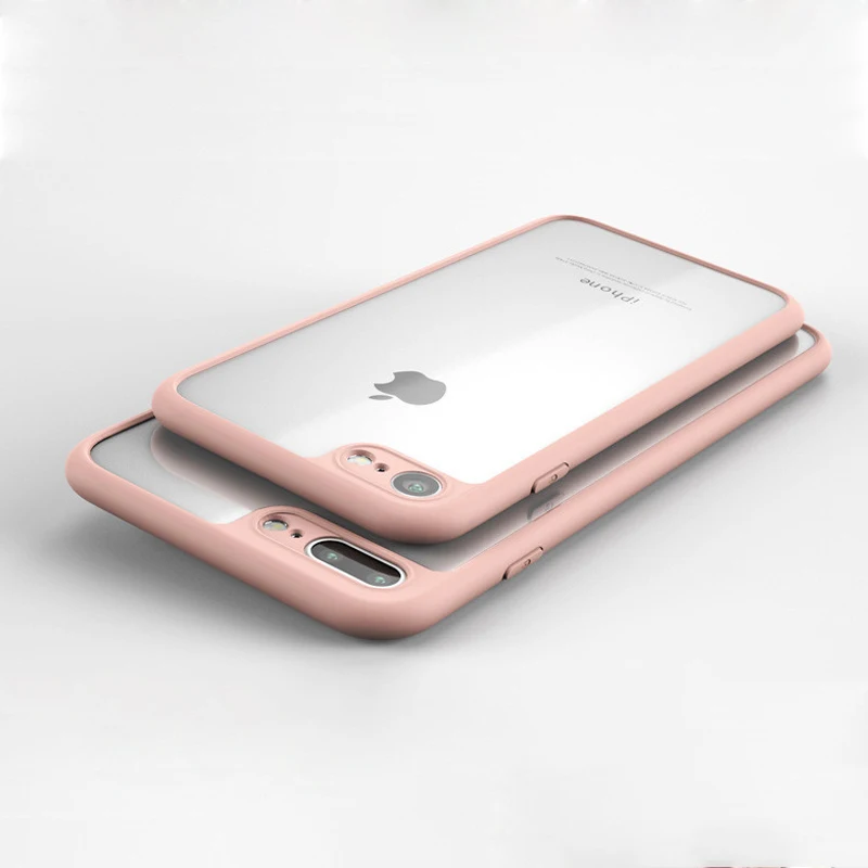 2017 New For iPhone X case transparent PC back+TPU frame soft cover for 8 8plus mobile phone coque accessories Capa |