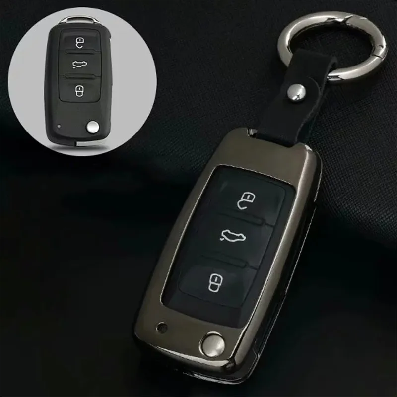 Цинковый сплав чехол для автомобильного ключа VW Polo Golf Passat Beetle Caddy T5 Up Eos Tiguan Skoda A5 SEAT