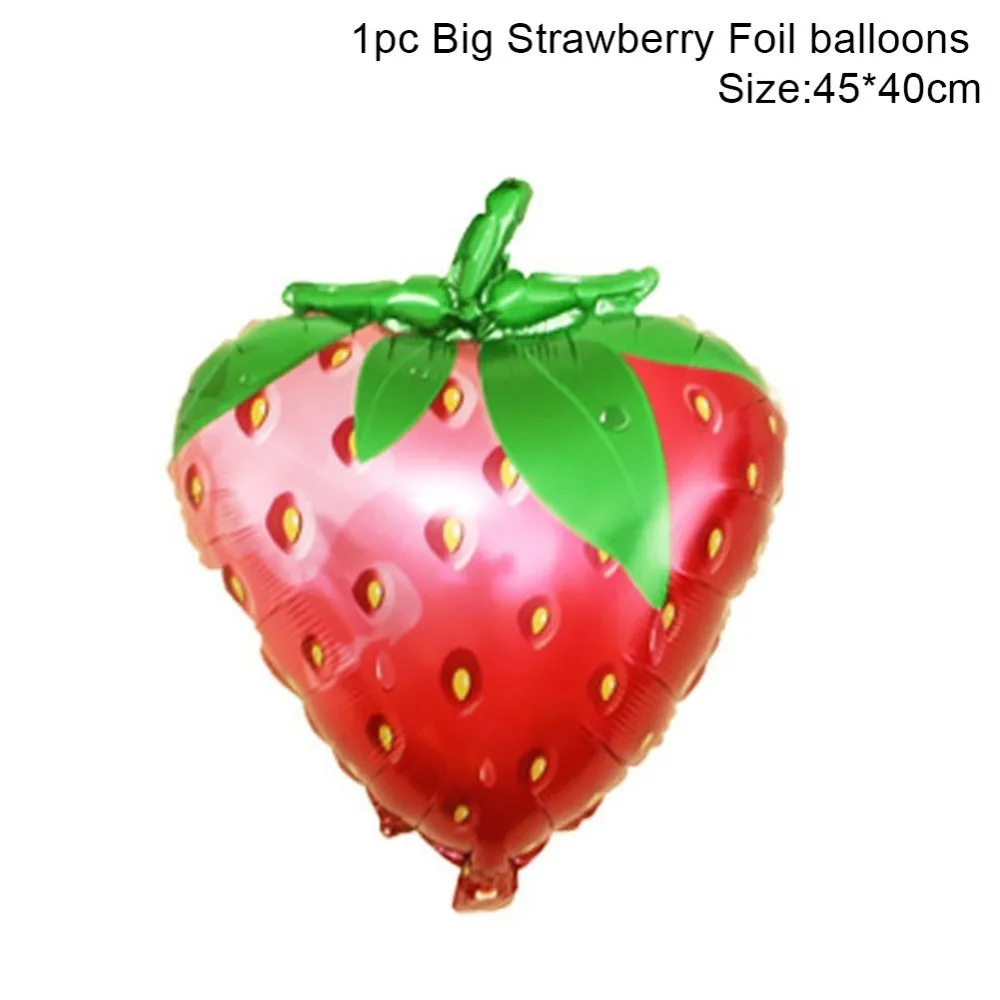 Strawberry Гавайские украшения тропические вечерние ананасовые фрукты вечерние украшения большие фольги Воздушные шары Luau летние товары для дня рождения - Цвет: Strawberry
