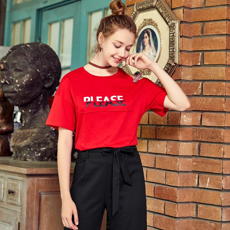 SEMIR женская футболка с коротким рукавом уличная 2019 летняя новая модная брендовая