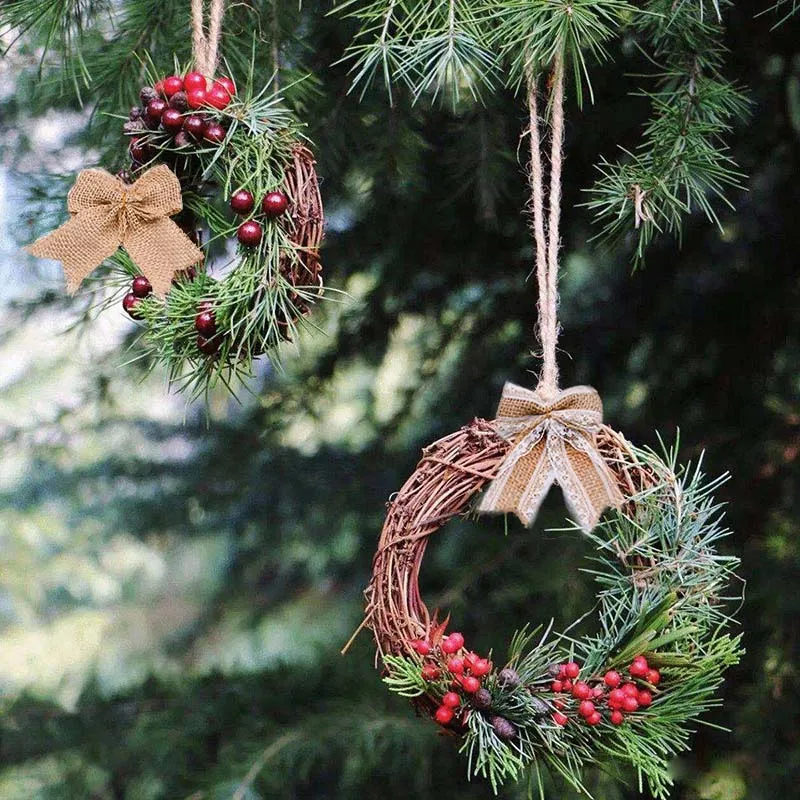 5 шт. натуральный джутовый Мешковина гессийский бантик с кружевным галстуком