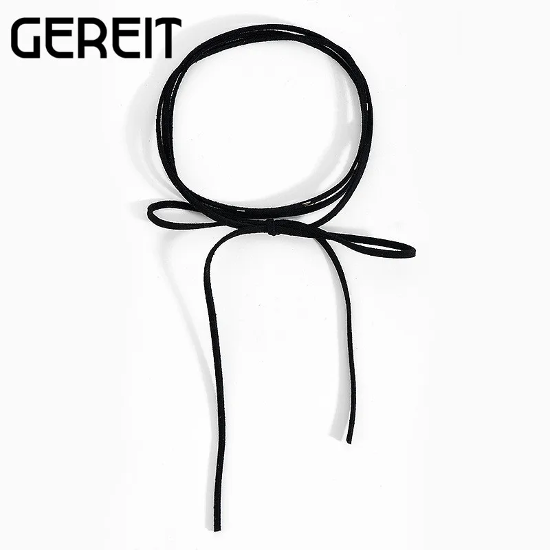 Gereit популярные простые украшения Черный колье воротник Цепочки и ожерелья с