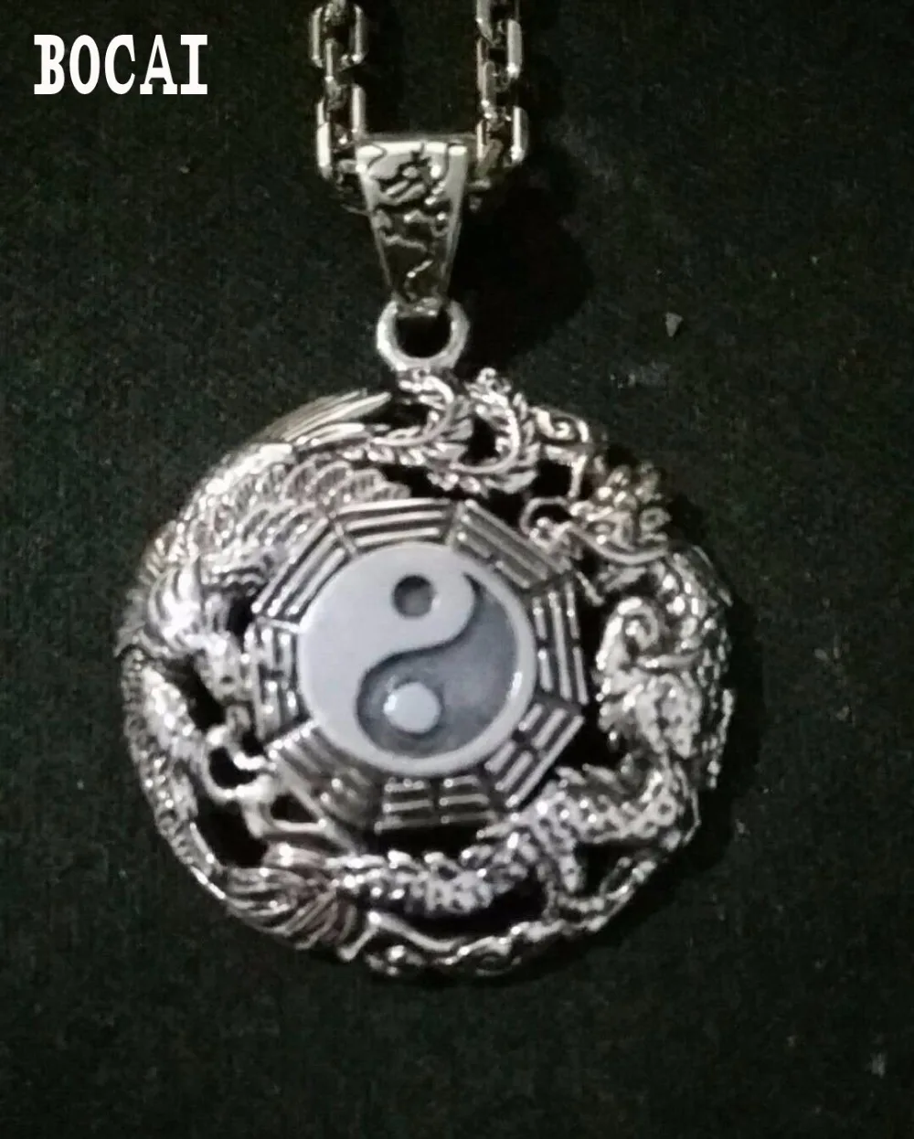 

Authentic Oriental Vibrations Sterling Silver Pendant Pendant Silver Dragon Tai Chi Bagua evil men