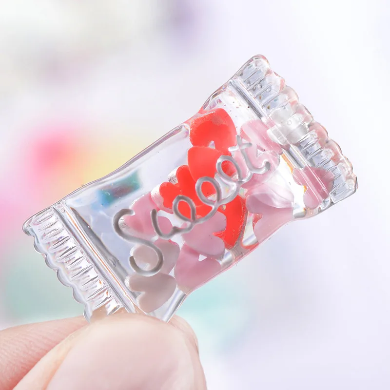 100 шт. / лот 18X33 мм Смола Кристалл Сладкий Конфета Кабошон Для мобильного чехла Скрапбукинг Бусины DIY Декоративное Украшение