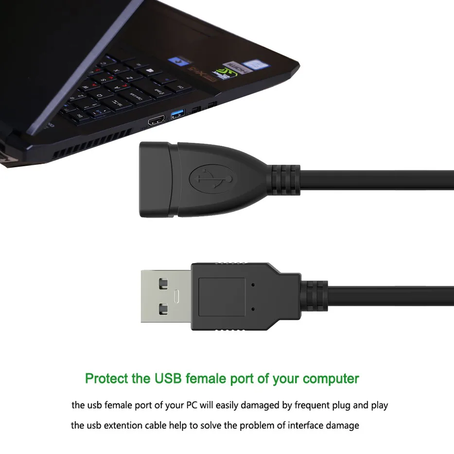 Высокоскоростной Кабель-Удлинитель USB 2,0 с разъемом «Папа-мама», Кабель-адаптер для принтера, камеры, мыши, USB флеш-накопителя