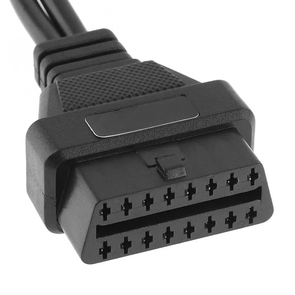 3 в 1 OBD II двойной 2 контактный штыревой разъем 16 гнездовой y разветвитель локоть 20