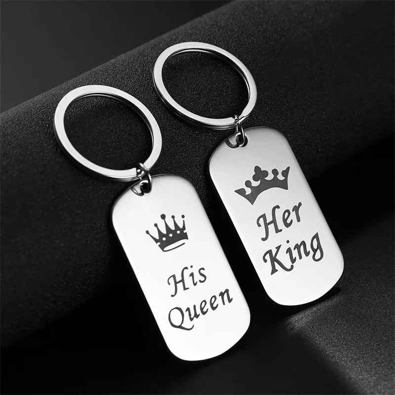 Брелок для ключей AZIZ BEKKAOUI King & Queen с именем собаки бирка из нержавеющей стали