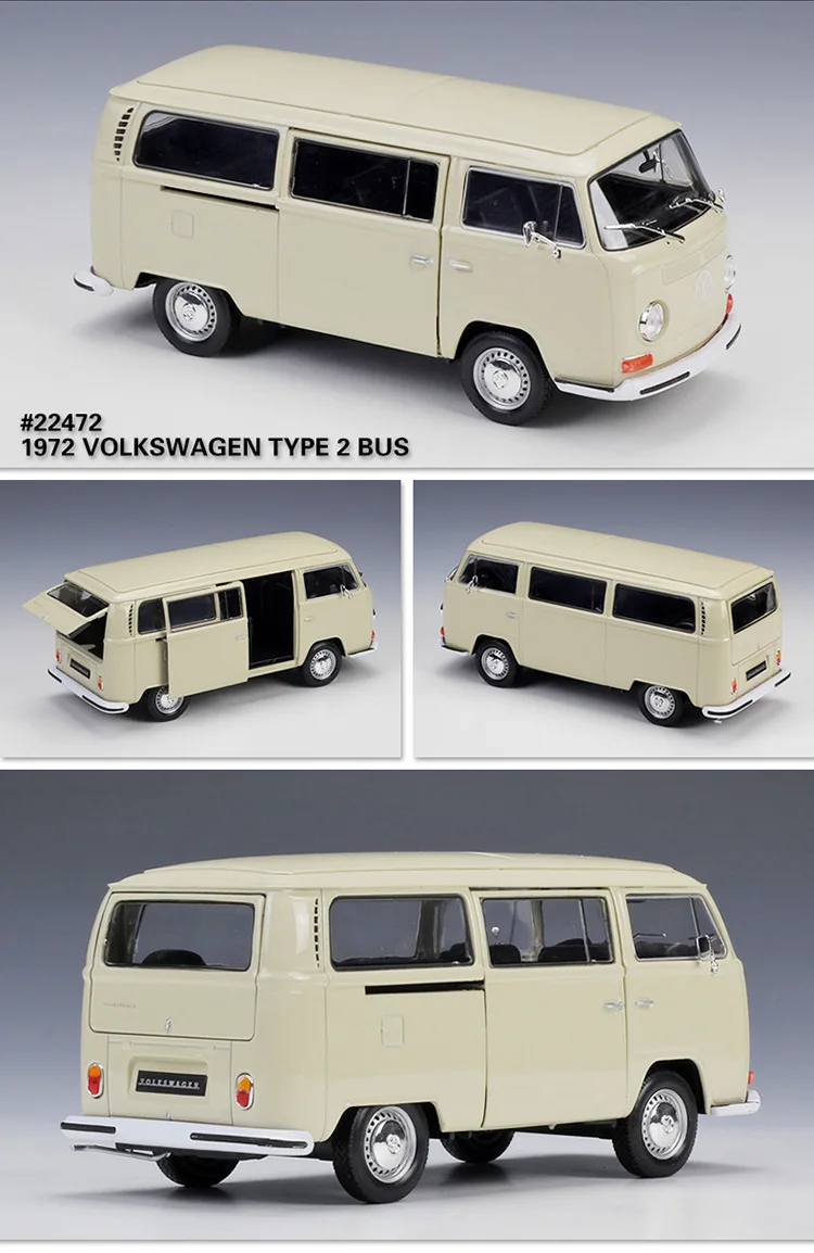 Welly 1:24 литая под давлением модель игрушечного автомобиля металлический Volkswagen Van РЕТРО ПРИНТ T2 автобус сплав 1972 VW автобус Отличный для мальчика игрушки Детский подарок PUBG