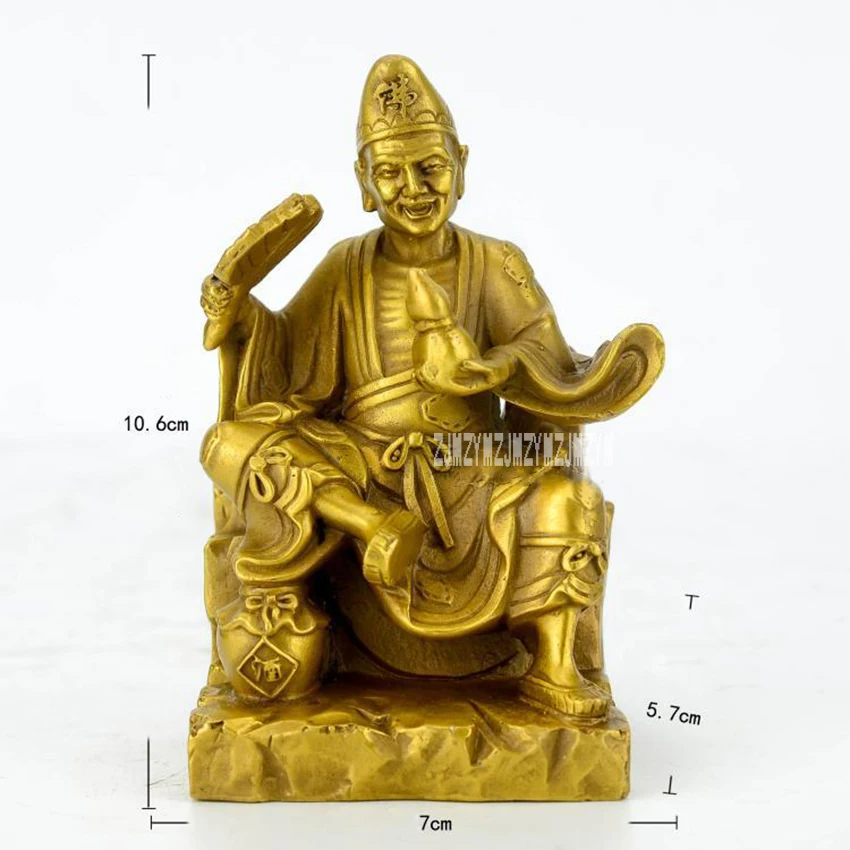 

Ji Gong Monk Buddha Hold Gourd Copper Statues Ornament Temple House Lucky Safety Remove Disease Office Feng Shui Home Decoration