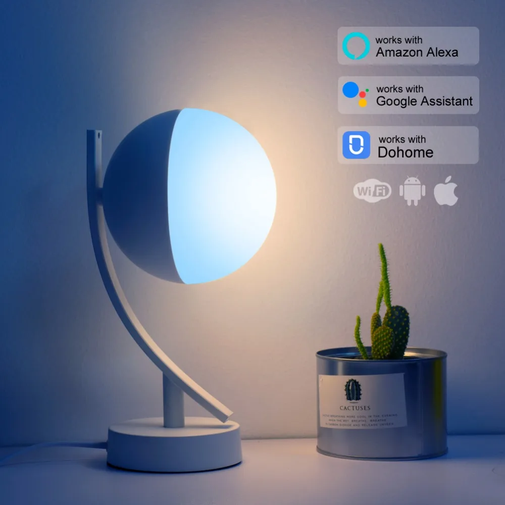 Умная настольная лампа Tuya с Wi Fi Alexa Google домашний окружающий разноцветный