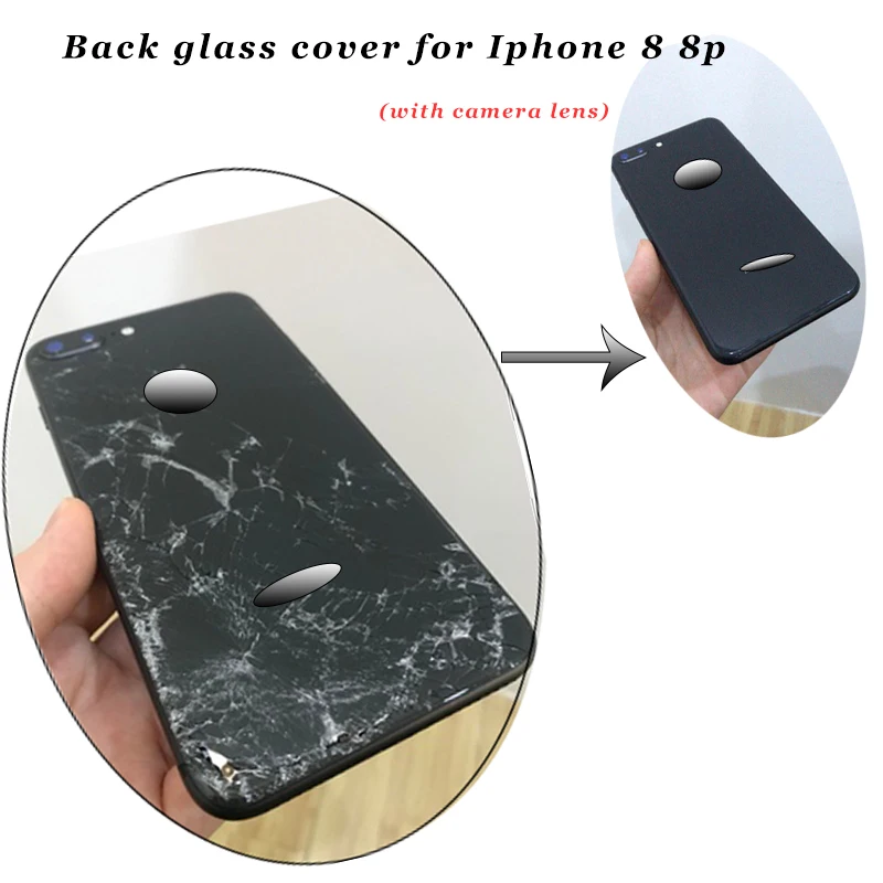 AAA + задняя крышка Стекло задний корпус для iphone 8 Plus дверь монтаж корпуса запасные