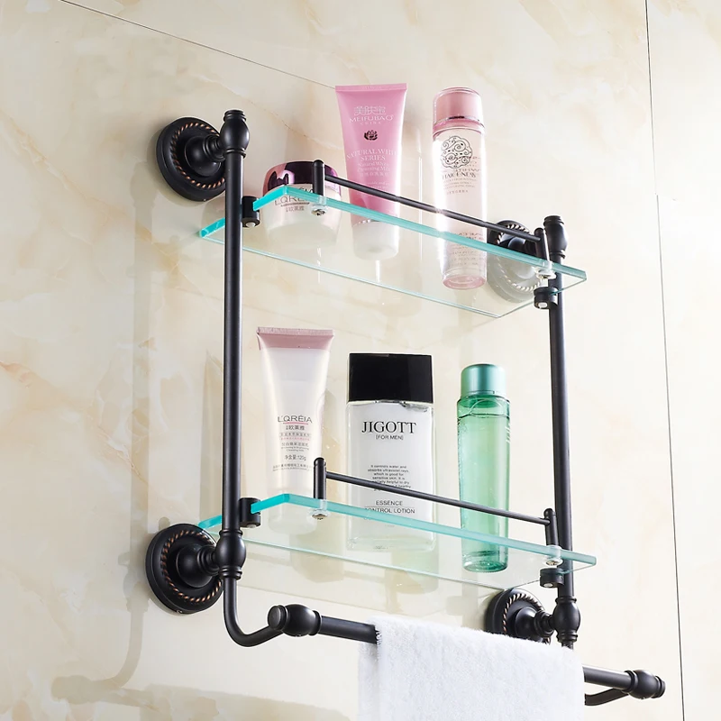 Европейские антикварные бронзовые полки для ванной комнаты с масляным покрытием