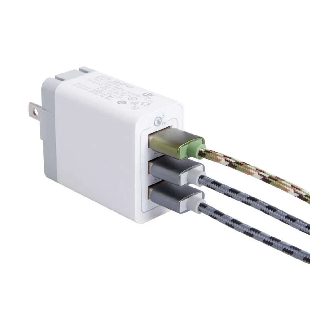 Быстрое зарядное устройство с 3 портами для планшетов QC 0 12 Вт 5 В а USB Samsung Huawei Xiaomi