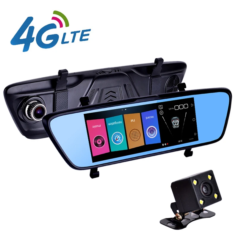 Автомобильный видеорегистратор зеркало заднего вида 7 дюймов 4G GPS навигация
