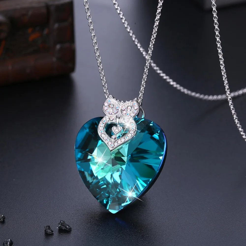 Женское ожерелье с подвеской в виде сердца LEKANI роскошное кристаллами Swarovski