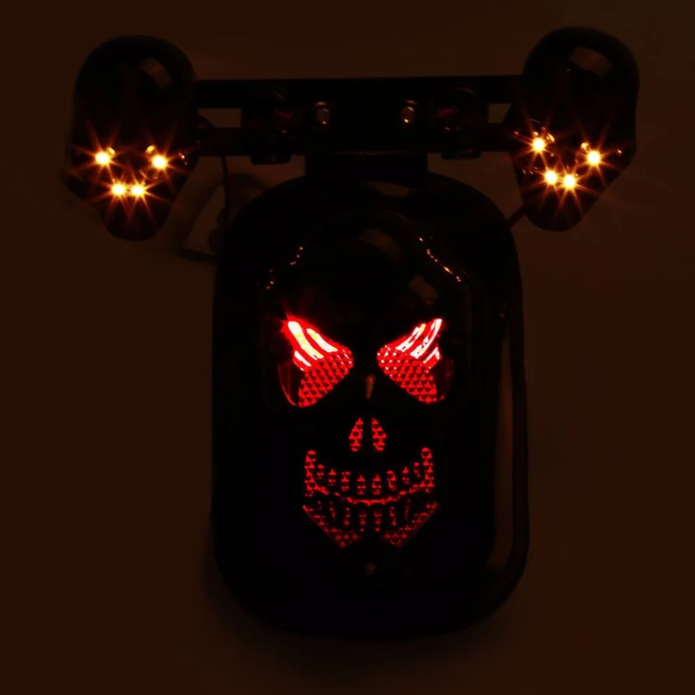 Tricks Мотоцикл Череп указатель поворота светильник задний тормоз для Harley Sportster Dyna