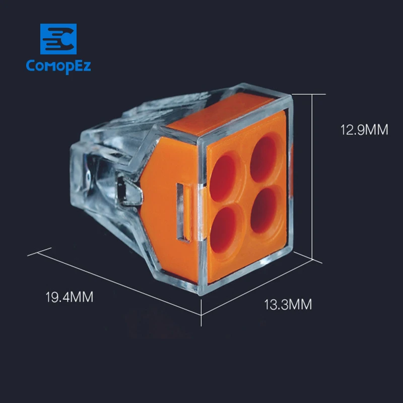 100 шт. быстроразъемный 4 контактный кабельный клеммный блок с нажимной MKVSE 104