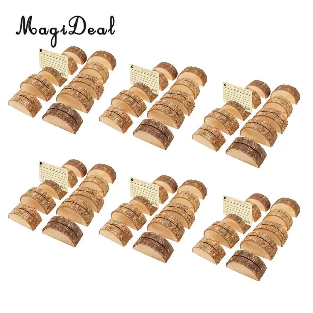 

60pcs Wooden Place Card Holders for Wedding Home Business Party Decorations