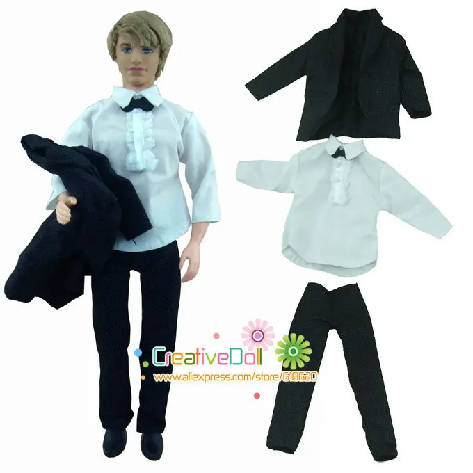 

new arrival (3 pieces=outwear + shirt + pants )clothes suit set for barbie doll boy friend ken doll