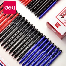 Deli 40PCS 0.7mm Black/Blue/Red Press Ballpoint Oil Pen Plastic Gel Neutral Multi-function School Stationery Office Supplies