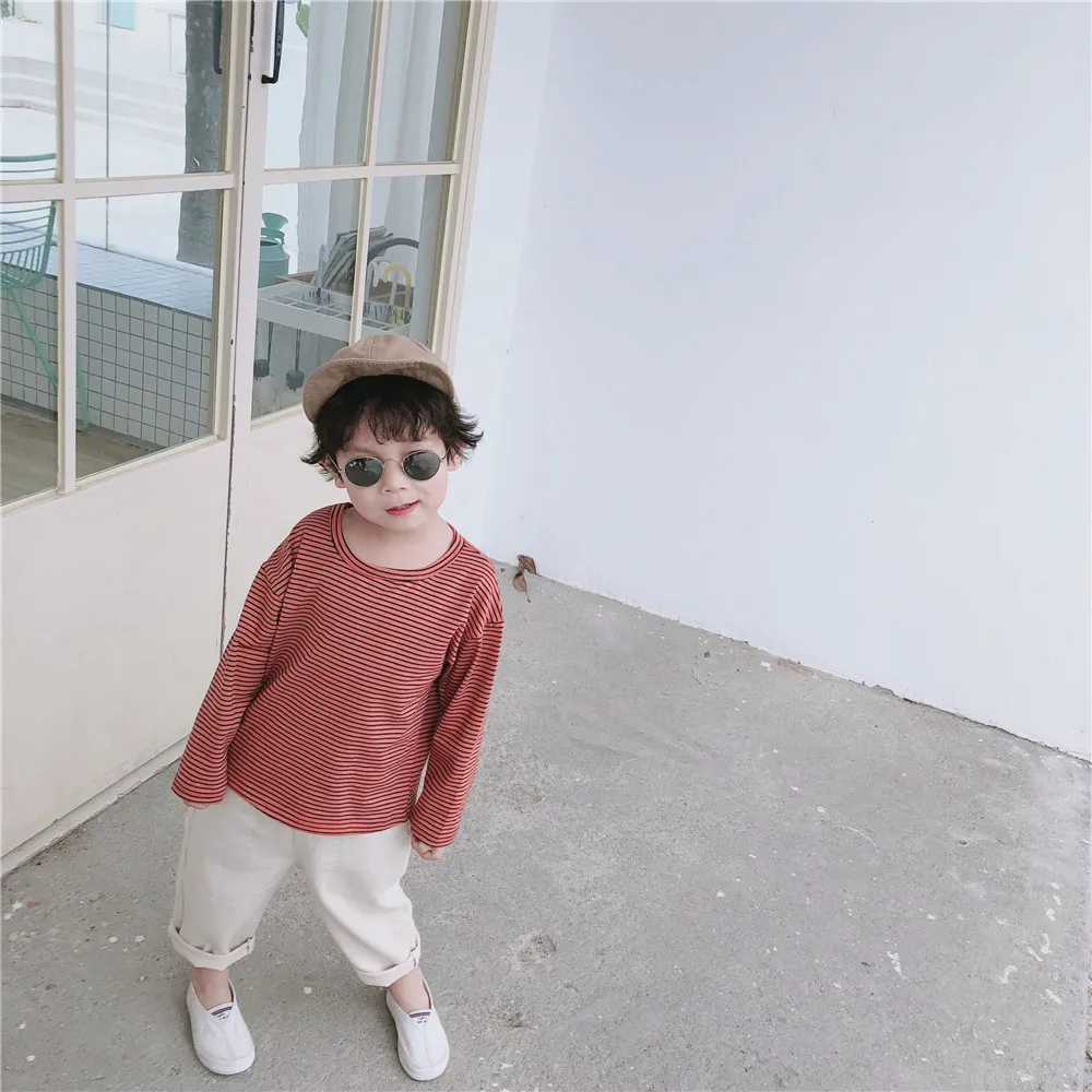 2019 Новое поступление сезон весна Повседневная хлопковая футболка в полоску