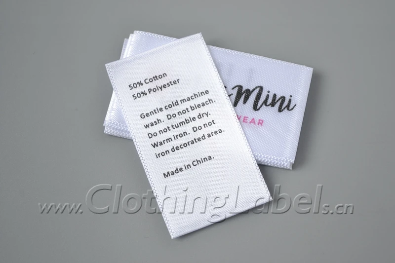 

custom printed clothing label damask/satin labels for clothes Handmade Clothing Labels Washable Garment Tags
