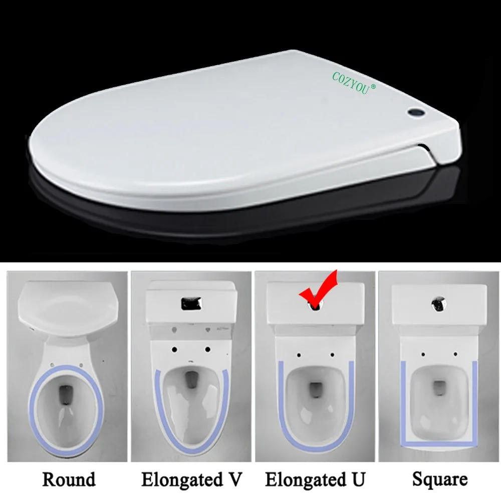 Сиденье для унитаза мягкое удлиненное U образное Быстроразъемное простая