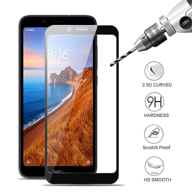 Защитное стекло для Xiaomi Redmi 7A красное mi xiomi xaomi ksiomi 7 A A7 Защитная пленка экрана 5 45