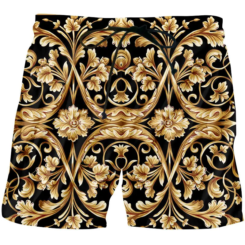 Шорты пляжные в дворцовом стиле для мужчин и женщин повседневные модные с 3d