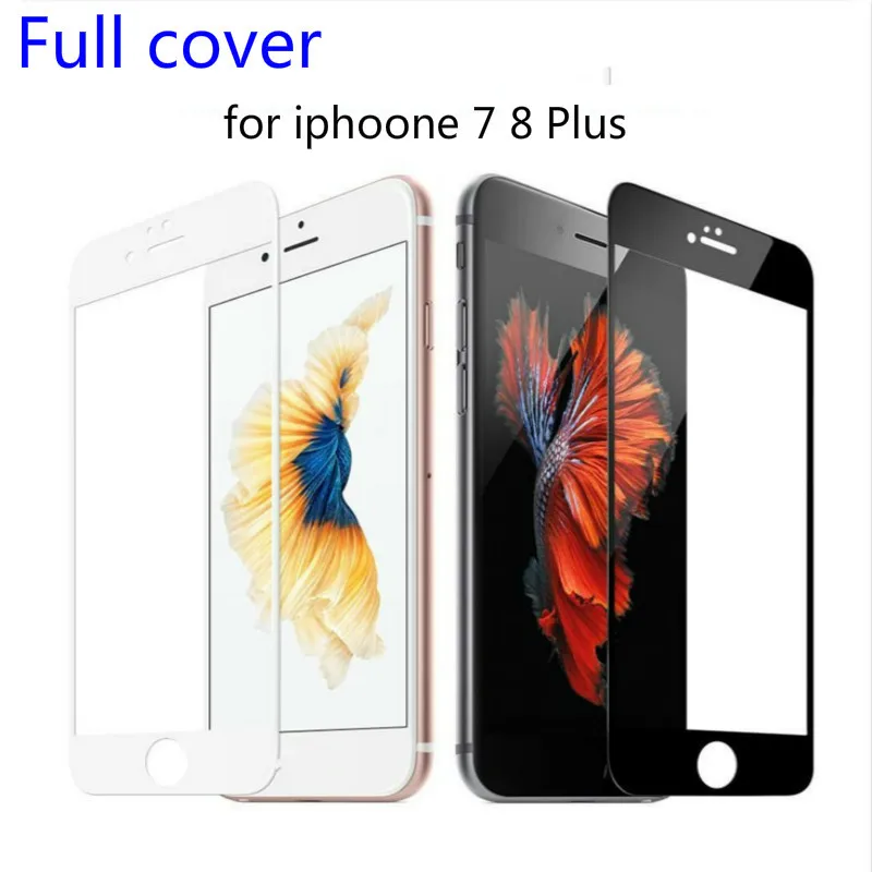 Полное покрытие экрана протектор для iPhone 7 стекло 3D мягкий край закаленное 8