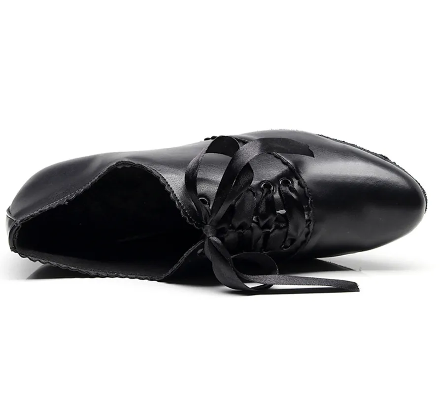 Black Women Latin Ballroom Dance Shoes 5cm Cuban Heel Cow Suede OutsoleWoman Shoe | Спорт и развлечения