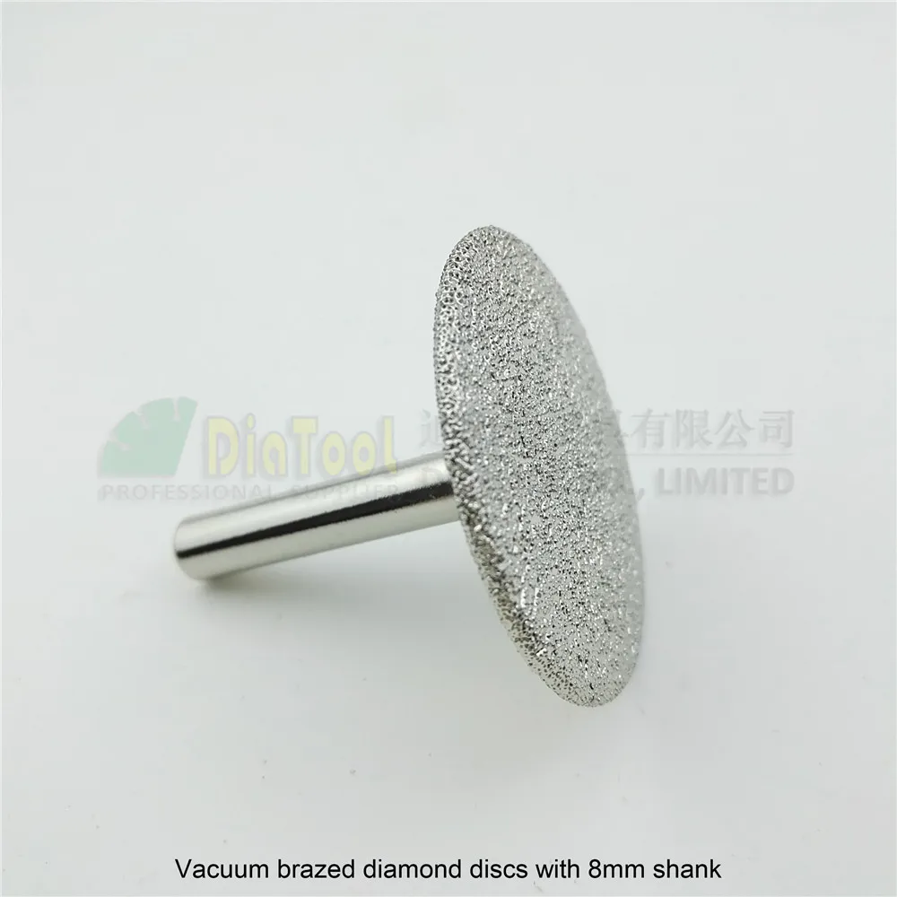 DIATOOL 3pcs Dia 50mm Vacuum Brazed Diamond Saw Blade 8mm Shank Mini Disk Cutting Grinding Engraving Granite Marble Concrete