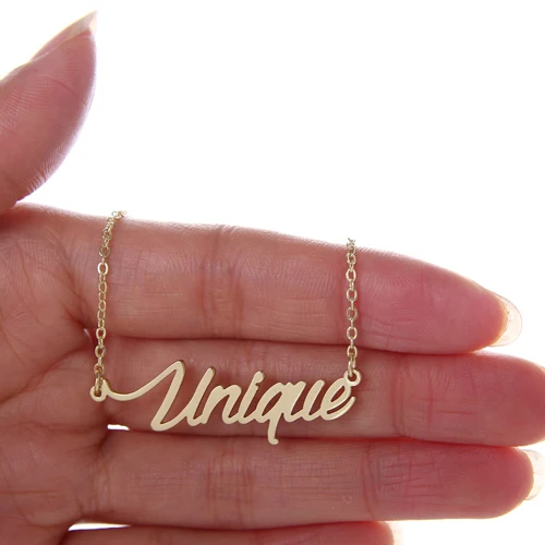 Изысканное уникальное имя Очаровательное ожерелье для женщин кулон с надписью