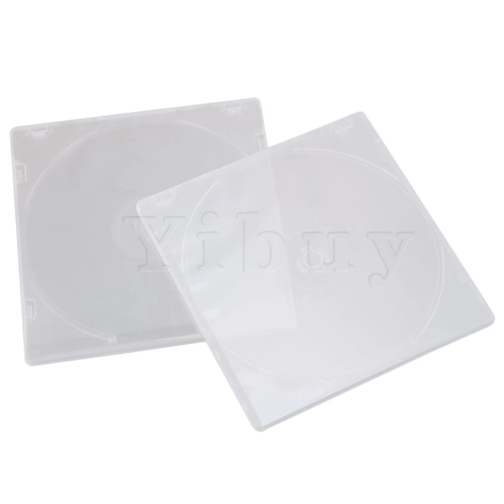 Yibuy тонкие прозрачные футляры для хранения дисков CD DVD 50 шт. 12 9x12 6 см|Детали и