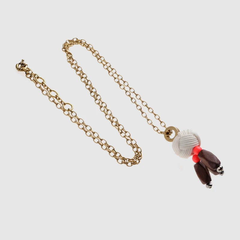 

i38 Amorita boutique trendy long chain with bolleyball pendant Necklaces
