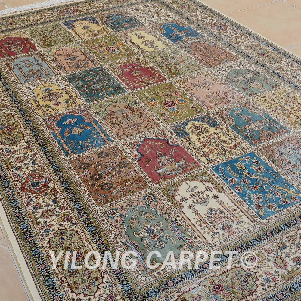 Yilong 6 'x 9' Садовый ковер ручной работы четырехсезонный Дизайнерский (QZT27A6x9)|rug
