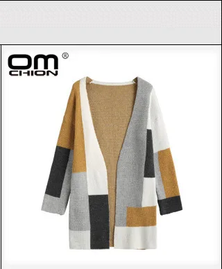 OMCHION Casaco Feminino зимняя одежда для женщин, однотонный длинный кардиган с карманами, повседневный корейский свитер из мохера, пальто, вязаная одежда LP133