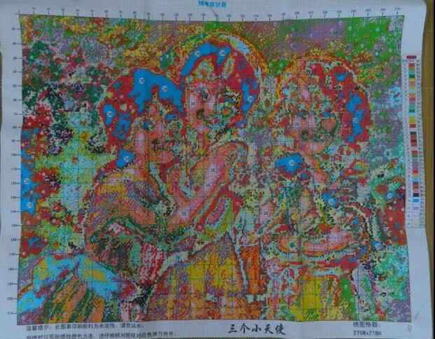 Набор для вышивки крестиком Три маленьких Ангела 100% | Дом и сад