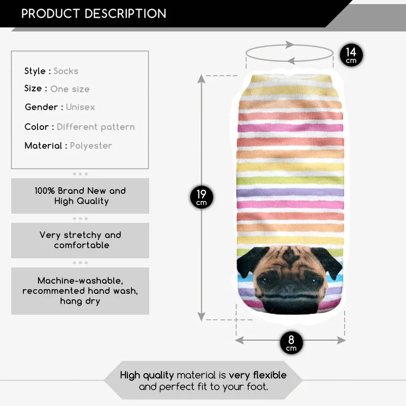 Мода красочные полосы Для женщин 3D Носки для девочек Нескользящие коричневый