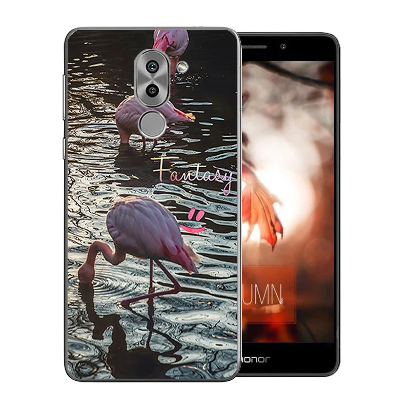 For Huawei Honor 6X Phone Cases Soft Silicone Flamingos Pattern Back Cover for GR5 2017 Mate9 Lite Matte Protect Funda |