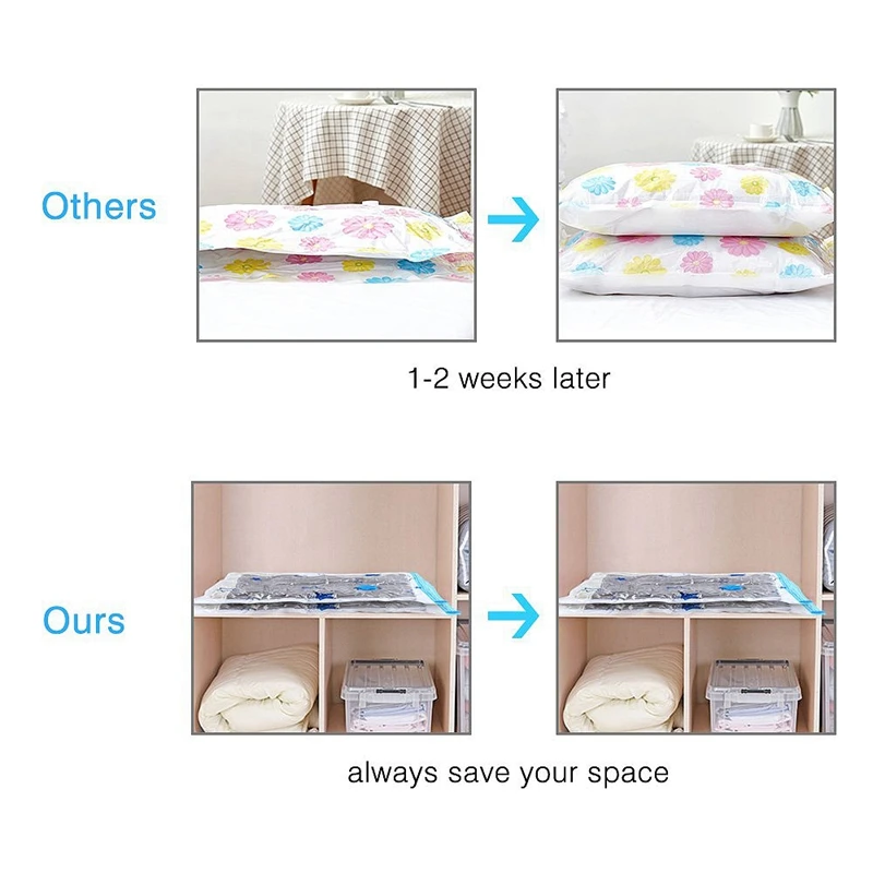 Вакуумные пакеты для хранения экономия 80% ткани и подушки дома 8 упаковок (4xmedium